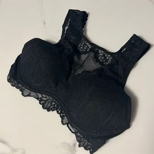 Pink intimate sleepwear, high neck, lace brallete